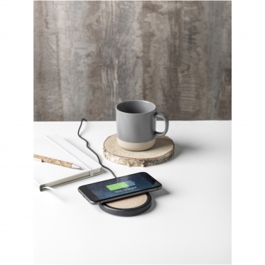 Logotrade promotional merchandise picture of: Kivi 10W limestone/cork wireless charging pad