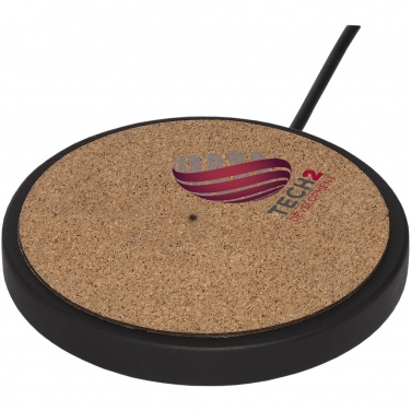 Logo trade promotional giveaways picture of: Kivi 10W limestone/cork wireless charging pad