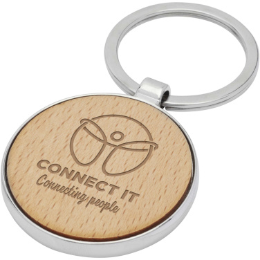 Logo trade promotional items image of: Moreno beech wood round keychain