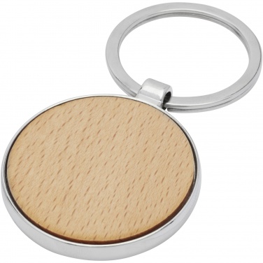 Logo trade promotional items picture of: Moreno beech wood round keychain