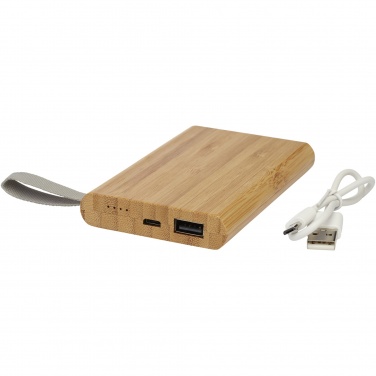 Logo trade promotional gifts picture of: Tulda 5000 mAh bamboo power bank