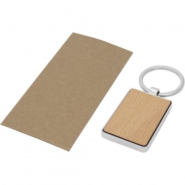 Logotrade business gift image of: Mauro beech wood rectangular keychain