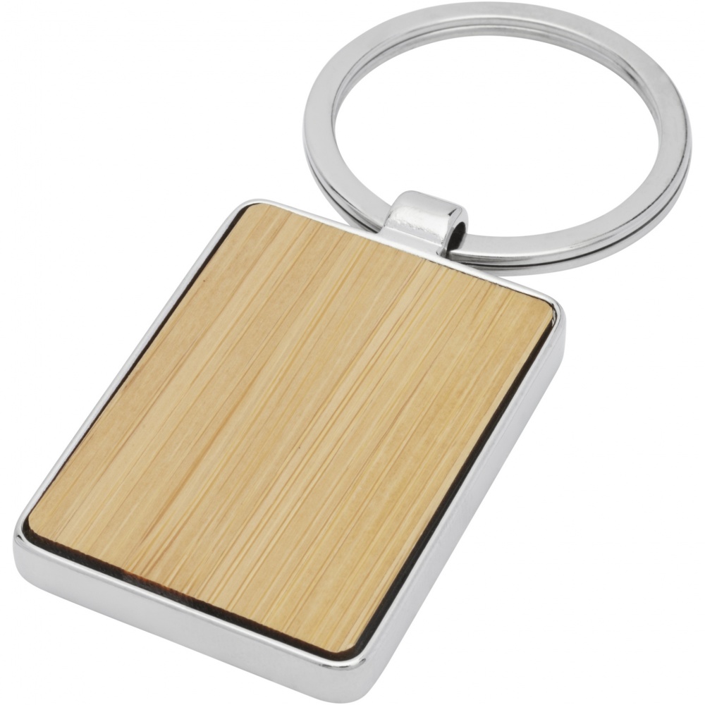 Logo trade promotional gifts image of: Neta bamboo rectangular keychain