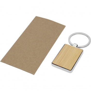 Logo trade advertising products picture of: Neta bamboo rectangular keychain