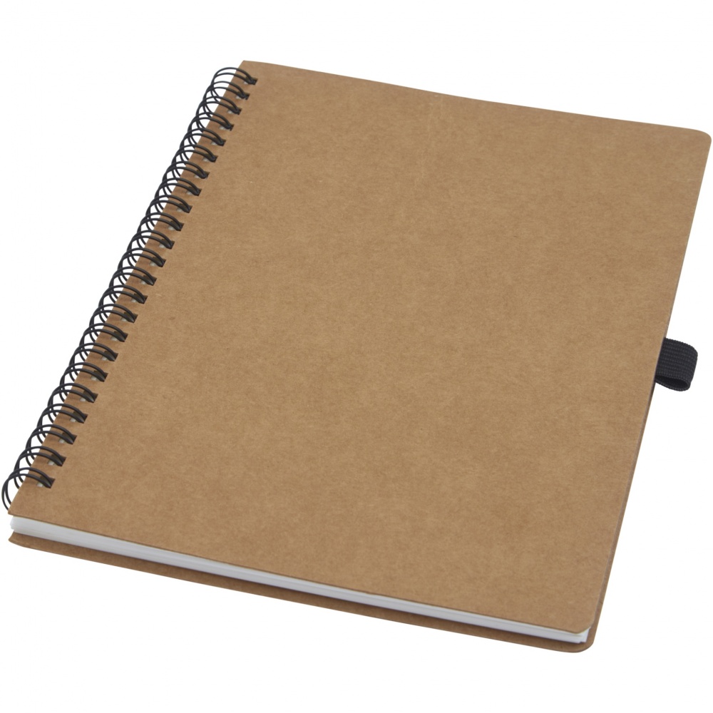 Logotrade promotional merchandise picture of: Cobble A5 wire-o recycled cardboard notebook with stone paper