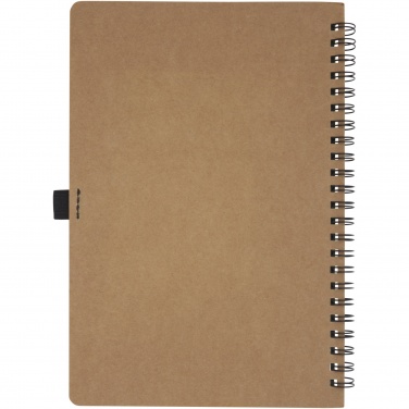 Logotrade promotional item image of: Cobble A5 wire-o recycled cardboard notebook with stone paper