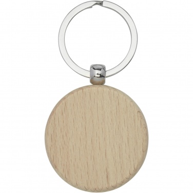 Logo trade advertising products image of: Giovanni beech wood round keychain