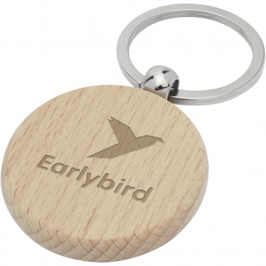 Logo trade promotional gift photo of: Giovanni beech wood round keychain