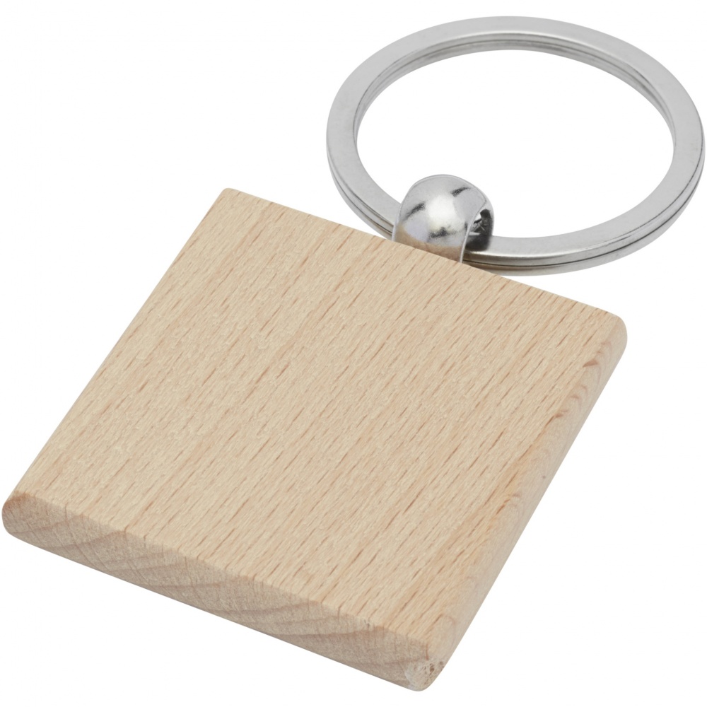 Logo trade promotional giveaways image of: Gioia beech wood squared keychain