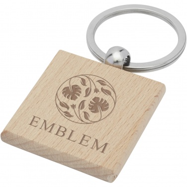 Logo trade advertising product photo of: Gioia beech wood squared keychain