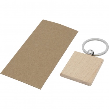 Logotrade promotional item image of: Gioia beech wood squared keychain