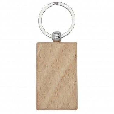 Logotrade promotional product picture of: Gian beech wood rectangular keychain