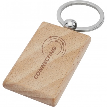 Logotrade promotional gift picture of: Gian beech wood rectangular keychain