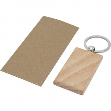 Logotrade business gift image of: Gian beech wood rectangular keychain