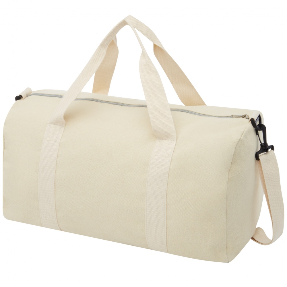 Logo trade corporate gift photo of: Pheebs 450 g/m² recycled cotton and polyester duffel bag 24L