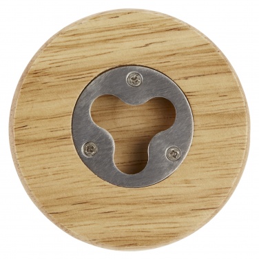 Logo trade corporate gifts picture of: Scoll wooden coaster with bottle opener