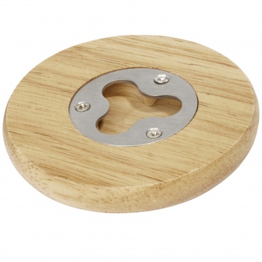 Logotrade corporate gift image of: Scoll wooden coaster with bottle opener