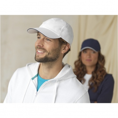 Logo trade promotional merchandise picture of: Morion 6 panel GRS recycled cool fit sandwich cap