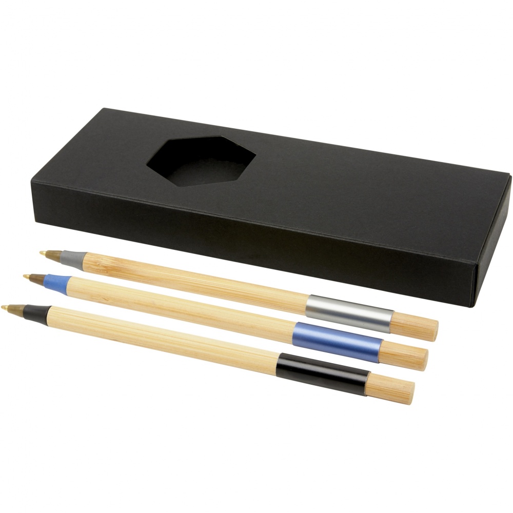 Logo trade advertising products image of: Kerf 3-piece bamboo pen set