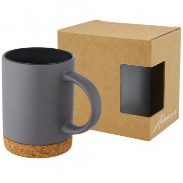 Logo trade promotional merchandise photo of: Neiva 425 ml ceramic mug with cork base