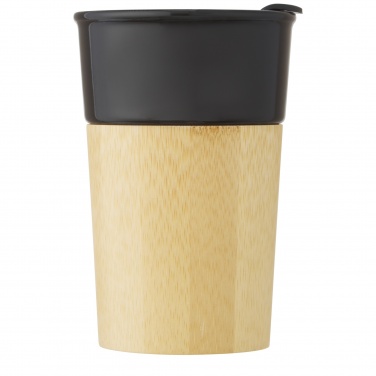 Logo trade advertising products image of: Pereira 320 ml porcelain mug with bamboo outer wall