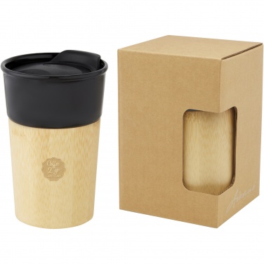 Logo trade promotional products image of: Pereira 320 ml porcelain mug with bamboo outer wall