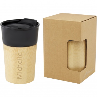 Logotrade promotional giveaway picture of: Pereira 320 ml porcelain mug with bamboo outer wall