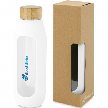 Logo trade promotional products image of: Tidan 600 ml borosilicate glass bottle with silicone grip