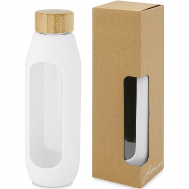 Logo trade promotional products image of: Tidan 600 ml borosilicate glass bottle with silicone grip