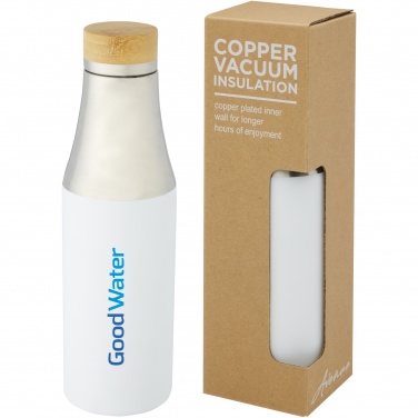 Logo trade promotional products image of: Hulan 540 ml copper vacuum insulated stainless steel bottle with bamboo lid