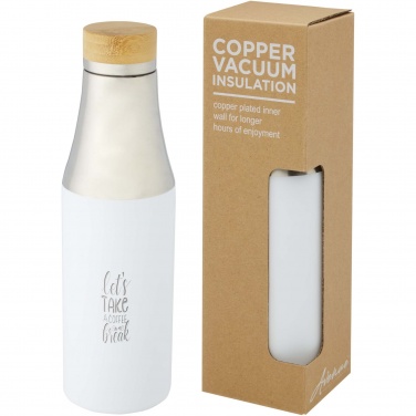 Logo trade promotional giveaways picture of: Hulan 540 ml copper vacuum insulated stainless steel bottle with bamboo lid