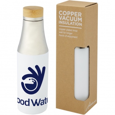 Logo trade promotional products image of: Hulan 540 ml copper vacuum insulated stainless steel bottle with bamboo lid