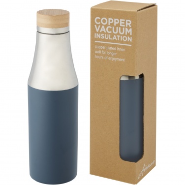 Logo trade promotional gifts picture of: Hulan 540 ml copper vacuum insulated stainless steel bottle with bamboo lid