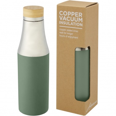 Logotrade advertising products photo of: Hulan 540 ml copper vacuum insulated stainless steel bottle with bamboo lid