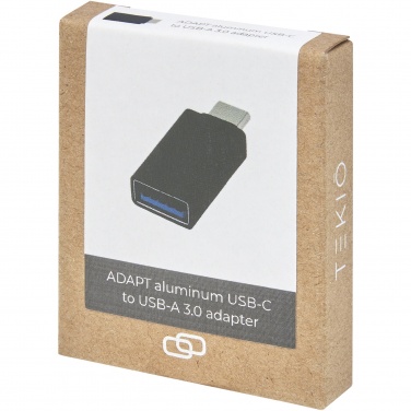 Logo trade promotional merchandise image of: ADAPT aluminum USB-C to USB-A 3.0 adapter