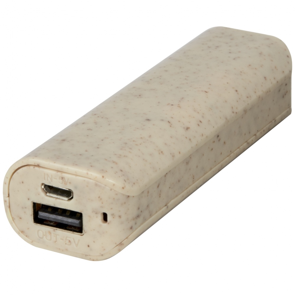 Logo trade promotional merchandise photo of: Yoko 1200mAh wheat straw power bank