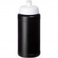 Baseline 500 ml recycled sport bottle, Solid black / White