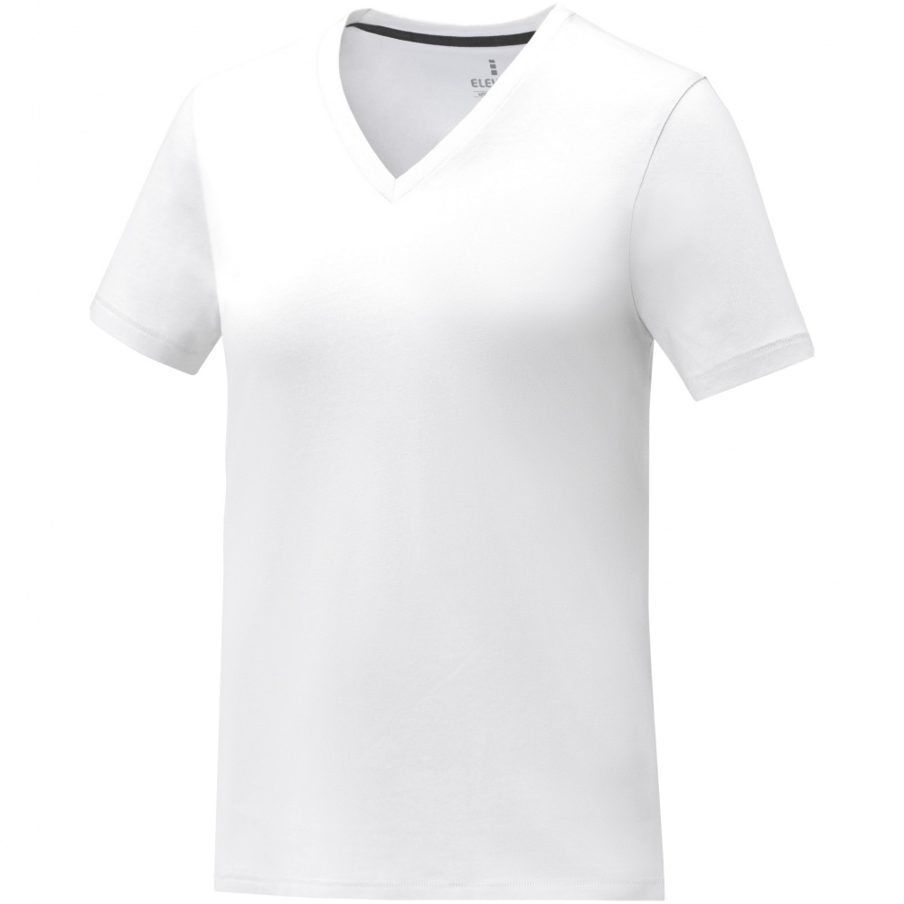 Logo trade promotional products image of: Somoto short sleeve women's V-neck t-shirt 