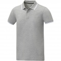 Amarago short sleeve men's tipping polo, Heather grey