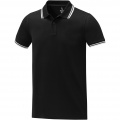 Amarago short sleeve men's tipping polo, Solid black