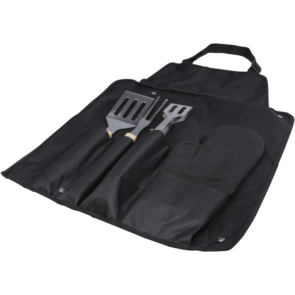 Logotrade promotional product image of: Gril 3-piece BBQ tools set and glove 