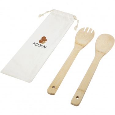 Logo trade corporate gifts image of: Endiv bamboo salad spoon and fork