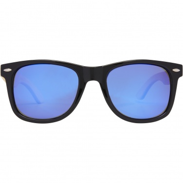 Logo trade promotional giveaways image of: Taiyō rPET/bamboo mirrored polarized sunglasses in gift box