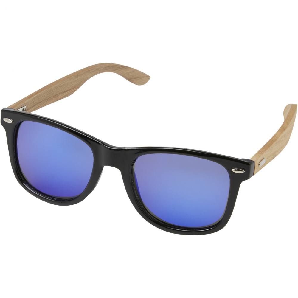 Logotrade promotional products photo of: Hiru rPET/wood mirrored polarized sunglasses in gift box