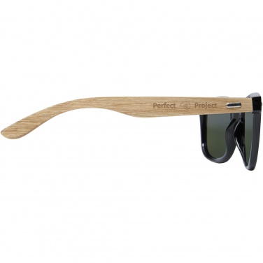 Logo trade promotional merchandise photo of: Hiru rPET/wood mirrored polarized sunglasses in gift box