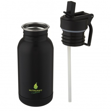 Logo trade promotional items picture of: Lina 400 ml stainless steel sport bottle with straw and loop