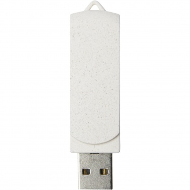 Logo trade advertising products image of: Rotate 4GB wheat straw USB flash drive