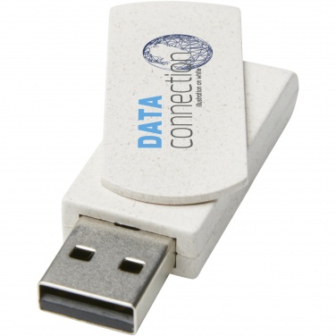 Logo trade promotional item photo of: Rotate 4GB wheat straw USB flash drive