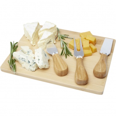 Logo trade promotional merchandise picture of: Ement bamboo cheese board and tools