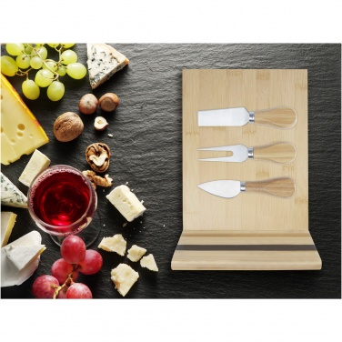 Logo trade corporate gift photo of: Mancheg bamboo magnetic cheese board and tools